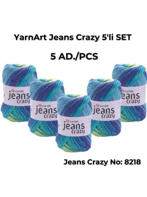 Yarnart Jeans Crazy 5li SET Ebruli El Örgü Ipi No:8218