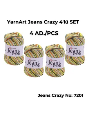 Yarnart Jeans Crazy 4lü SET Ebruli El Örgü Ipi No:7201