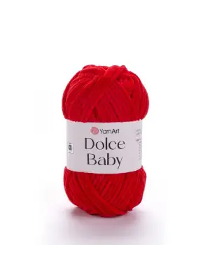 Dolce Baby - Kadife, Bebek El Örgü Ipi Kırmızı-748