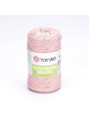Yarn Art Twisted Macrame 3 MM Lurex - Simli Makrome El Örgü İpi Yavruağzı- 767