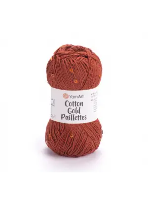 YarnArt Cotton Gold Paillettes – Işıltılı Pullu Pamuklu El Örgü İpi 50g | Yazlık Şal, Bluz, Aksesuar İçin Hafif ve Parlak İplik