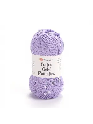 YarnArt Cotton Gold Paillettes – Işıltılı Pullu Pamuklu El Örgü İpi 50g | Yazlık Şal, Bluz, Aksesuar İçin Hafif ve Parlak İplik