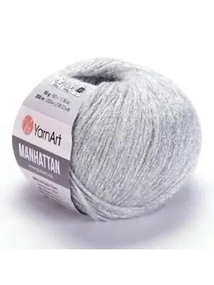 Yarnart Manhattan - Simli El Örgü Ipi Açık Gri-901
