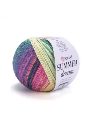 YarnArt Summer Dream 4305 Ebruli El Örgü İpi – 100g / 350m – %70 Pamuk %30 Viskoz – Yazlık İnce Renkli İplik