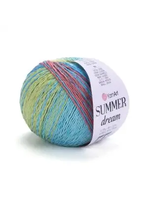 YarnArt Summer Dream 4314 Ebruli El Örgü İpi – 100g / 350m – %70 Pamuk %30 Viskoz – Yazlık İnce Renkli İplik