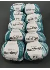YarnArt Raindrops El Örgü İpi 10lu Set Yünlü, Akrilik ve Polyamid Karışımlı Orta Kalınlıkta Renkli İplik