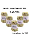 Yarnart Jeans Crazy 5li SET Ebruli El Örgü Ipi No:7201