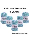 Yarnart Jeans Crazy 5li SET Ebruli El Örgü Ipi No:7204