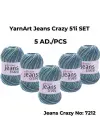 Yarnart Jeans Crazy 5li SET Ebruli El Örgü Ipi No:7212