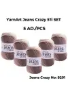 Yarnart Jeans Crazy 5li SET Ebruli El Örgü Ipi No:8201