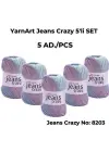 Yarnart Jeans Crazy 5li SET Ebruli El Örgü Ipi No:8203