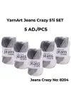Yarnart Jeans Crazy 5li SET Ebruli El Örgü Ipi No:8204