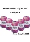 Yarnart Jeans Crazy 5li SET Ebruli El Örgü Ipi No:8206