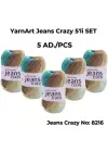 Yarnart Jeans Crazy 5li SET Ebruli El Örgü Ipi No:8216