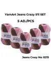 Yarnart Jeans Crazy 5li SET Ebruli El Örgü Ipi No:8219