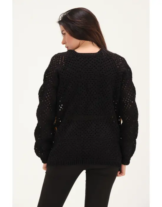 Siparişe Göre Hazırlanır Kare Motifli El Örgü Hırka