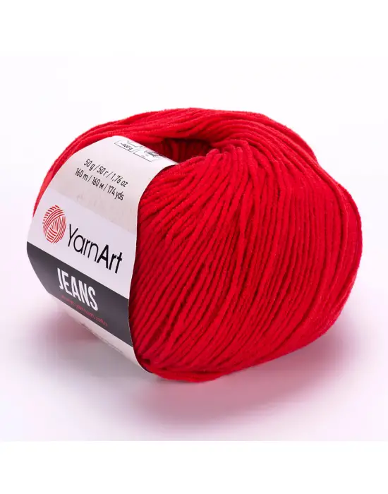 Yarn Art Jeans 90 Kırmızı Amigurumi Örgü İpi Hırka Örgü İpi Bebek İpi Punch İpi 3lü Paket