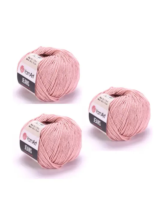 Yarn Art Jeans Amigurumi Örgü İpi 83 Pudra Renk Hırka Örgü İpi Bebek İpi Punch İpi 3lü Paket