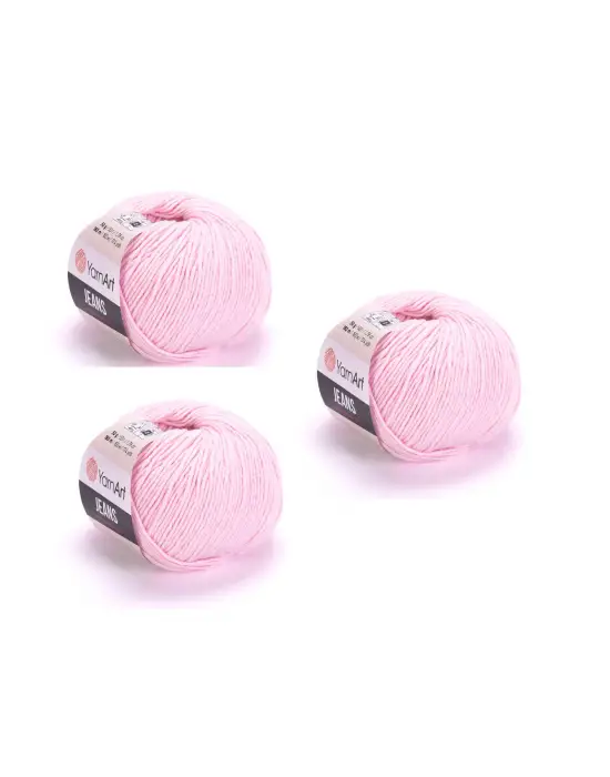 Yarn Art Jeans Amigurumi Örgü İpi 74 Toz Pembe Hırka Örgü İpi Bebek İpi Punch İpi 3lü Paket