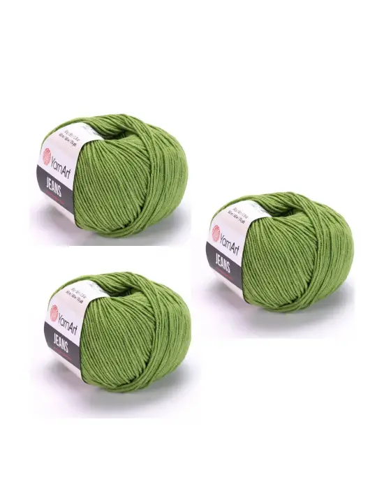 Yarn Art Jeans Amigurumi Örgü İpi 69 Yeşil Hırka Örgü İpi Bebek İpi Punch İpi 3lü Paket
