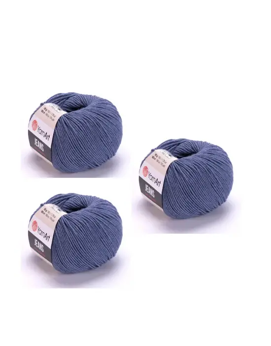 Yarn Art Jeans Amigurumi Örgü İpi 68 Gri Mavi Hırka Örgü İpi Bebek İpi Punch İpi 3lü Paket