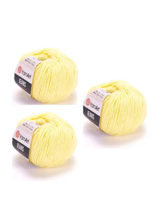 Yarn Art Jeans Amigurumi Örgü İpi 67 Sarı Hırka Örgü İpi Bebek İpi Punch İpi 3lü Paket