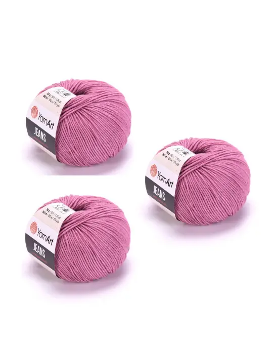 Yarn Art Jeans Amigurumi Örgü İpi 65 Gül Kurusu Renk Hırka Örgü İpi Bebek İpi Punch İpi 3lü Paket