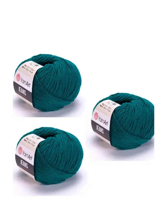 Yarn Art Jeans 63 Petrol Yeşili Amigurumi Örgü İpi Hırka Örgü İpi Bebek İpi Punch İpi 3lü Paket