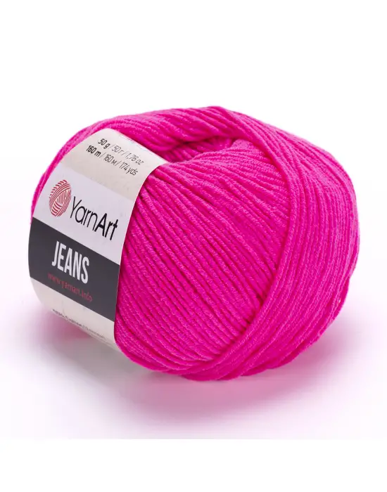 Yarn Art Jeans 59 Fosforlu Pembe Amigurumi Örgü İpi Hırka Örgü İpi Bebek İpi Punch İpi 3lü Paket