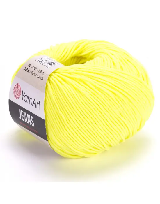 Yarn Art Jeans 58 Fosforlu Sarı Amigurumi Örgü İpi Hırka Örgü İpi Bebek İpi Punch İpi 3lü Paket