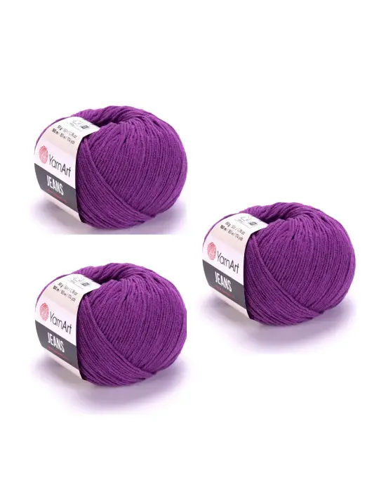 Yarn Art Jeans 50 Mor Amigurumi Örgü İpi Hırka Örgü İpi Bebek İpi Punch İpi 3lü Paket