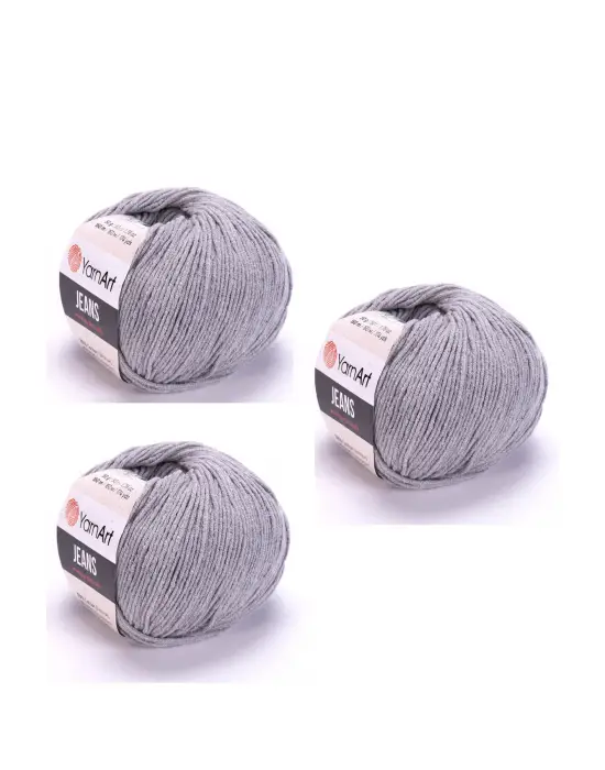 Yarn Art Jeans 46 Gri Amigurumi Örgü İpi Hırka Örgü İpi Bebek İpi Punch İpi 3lü Paket
