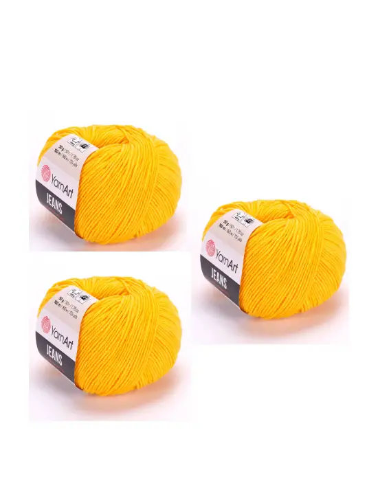 Yarn Art Jeans 35 Açık Turuncu Amigurumi Örgü İpi Hırka Örgü İpi Bebek İpi Punch İpi 3lü Paket