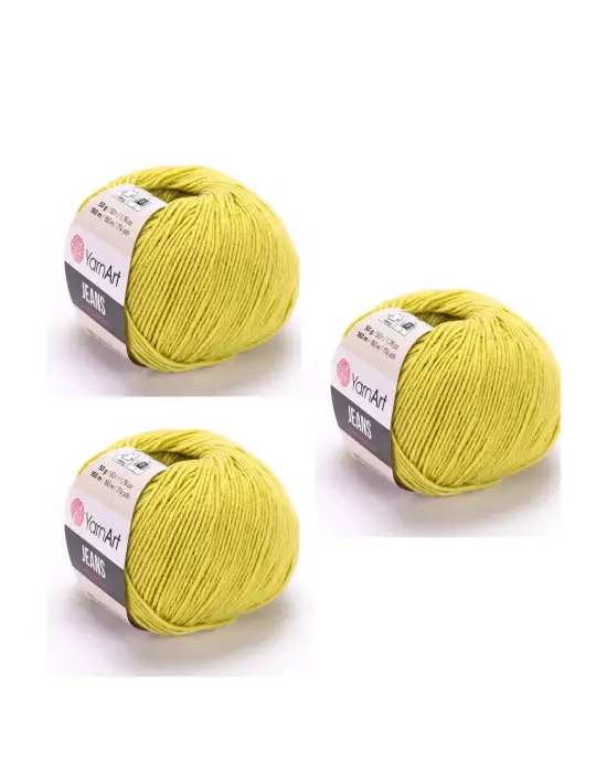 Yarn Art Jeans 29 Fıstık Yeşili Amigurumi Örgü İpi Hırka Örgü İpi Bebek İpi Punch İpi 3lü Paket