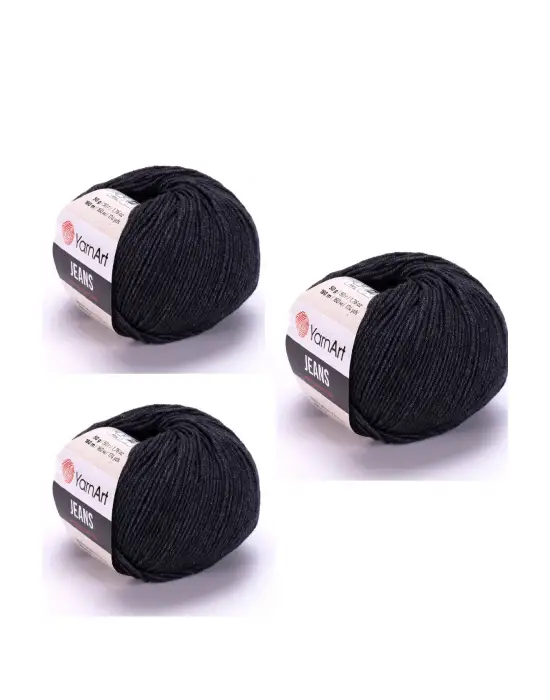 Yarn Art Jeans 28 Antrasit Amigurumi Örgü İpi Hırka Örgü İpi Bebek İpi Punch İpi 3lü Paket
