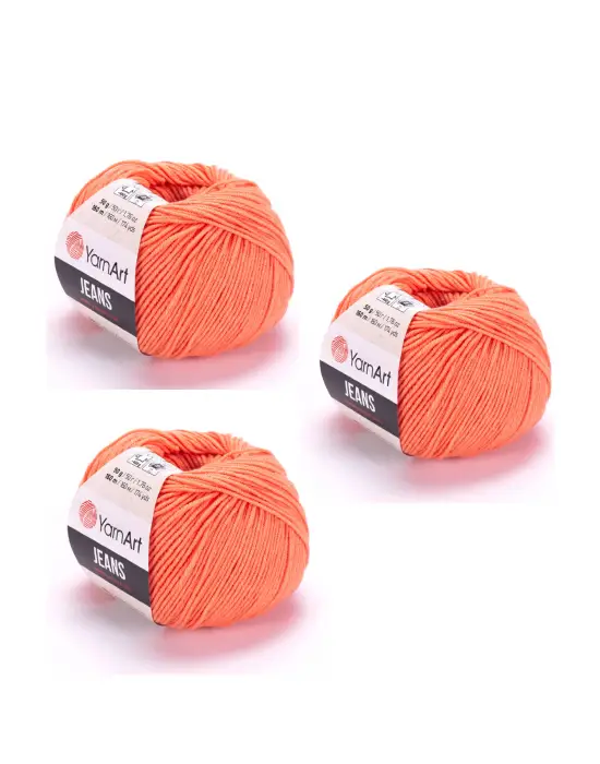 Yarn Art Jeans 23 Mercan Amigurumi Örgü İpi Hırka Örgü İpi Bebek İpi Punch İpi 3lü Paket