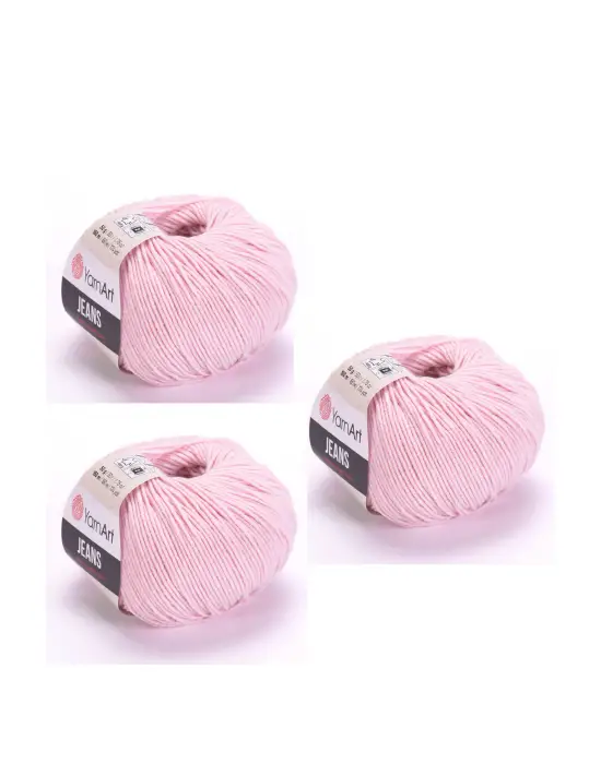 Yarn Art Jeans 18 Açık Pembe Amigurumi Örgü İpi Hırka Örgü İpi Bebek İpi Punch İpi 3lü Paket