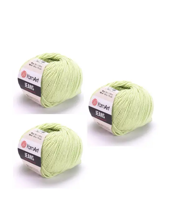 Yarn Art Jeans 11 Açık Yeşil Amigurumi Örgü İpi Hırka Örgü İpi Bebek İpi Punch İpi 3lü Paket