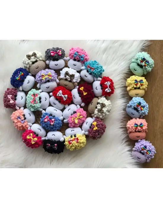 Amigurumi El Örgüsü Sevimli Kuzucuk Kafası Anahtarlıklar(Tek Fiyatıdır)