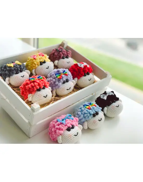 Amigurumi El Örgüsü Sevimli Kuzucuk Kafası Anahtarlıklar(Tek Fiyatıdır)