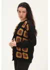 Siparişe Göre Hazırlanır Kare Motifli El Örgü Hırka