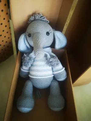 Sevimli Fil Amigurumi El Örgüsü Oyuncak
