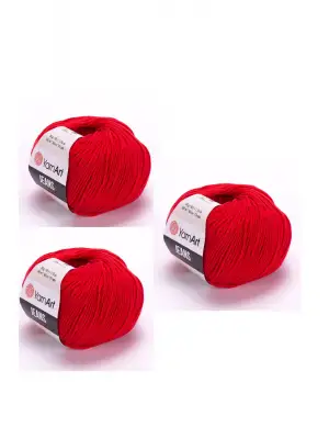 Yarn Art Jeans 90 Kırmızı Amigurumi Örgü İpi Hırka Örgü İpi Bebek İpi Punch İpi 3lü Paket