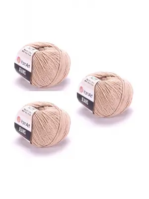 Yarn Art Jeans Amigurumi Örgü İpi 87 Sütlü Kahve Renk Hırka Örgü İpi Bebek İpi Punch İpi 3lü Paket