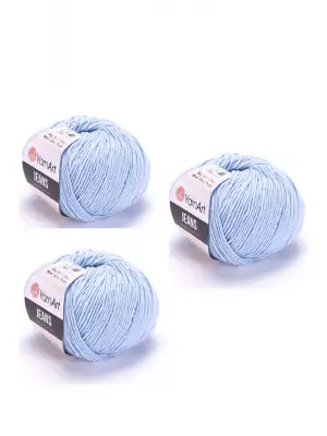 Yarn Art Jeans Amigurumi Örgü İpi 75 Açık Mavi Hırka Örgü İpi Bebek İpi Punch İpi 3lü Paket