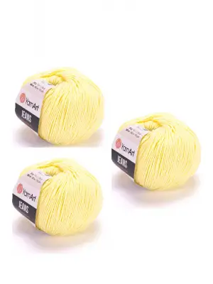 Yarn Art Jeans Amigurumi Örgü İpi 67 Sarı Hırka Örgü İpi Bebek İpi Punch İpi 3lü Paket