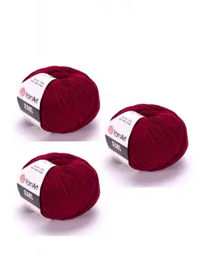 Yarn Art Jeans Amigurumi Örgü İpi 66 Bordo Renk Hırka Örgü İpi Bebek İpi Punch İpi 3lü Paket