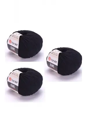 Yarn Art Jeans 53 Siyah Amigurumi Örgü İpi Hırka Örgü İpi Bebek İpi Punch İpi 3lü Paket