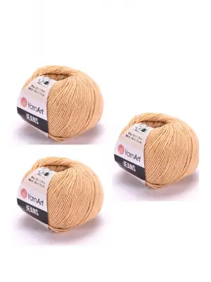 Yarn Art Jeans 07 Bej3lü Amigurumi Örgü İpi Hırka Örgü İpi Bebek İpi Punch İpi 3lü Paket