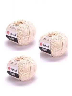 Yarn Art Jeans 05 Krem3lü Amigurumi Örgü İpi Hırka Örgü İpi Bebek İpi Punch İpi 3lü Paket